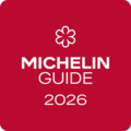 Michelin Guide 2026 logo with red background and white text